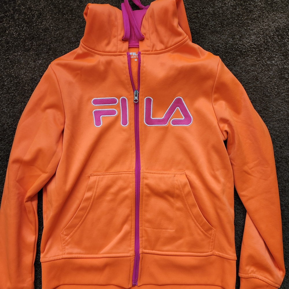 FILA Kids Orange Jacket with Pink Accents
